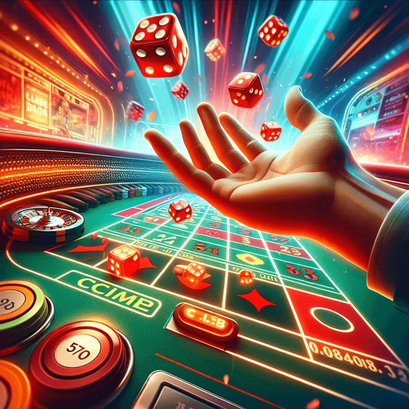 Dice rolling in online Craps casino game